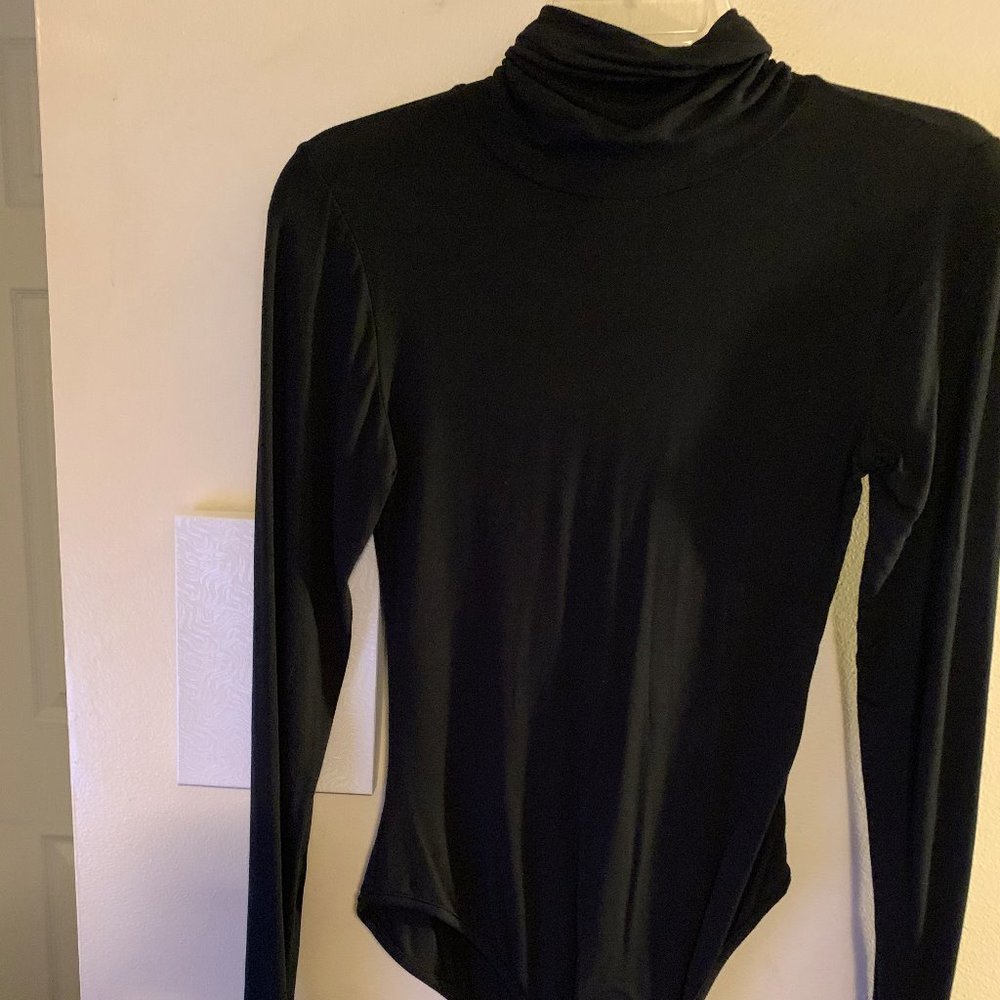 New Black Body Suit  with Roll Collar.